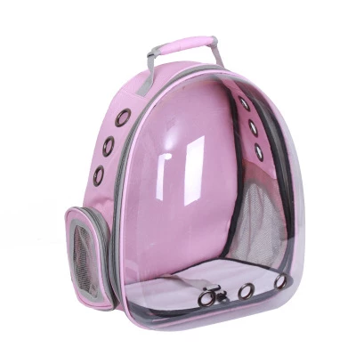 Pet Backpack L34cm*W25cm*H42cm Transparent + Pink