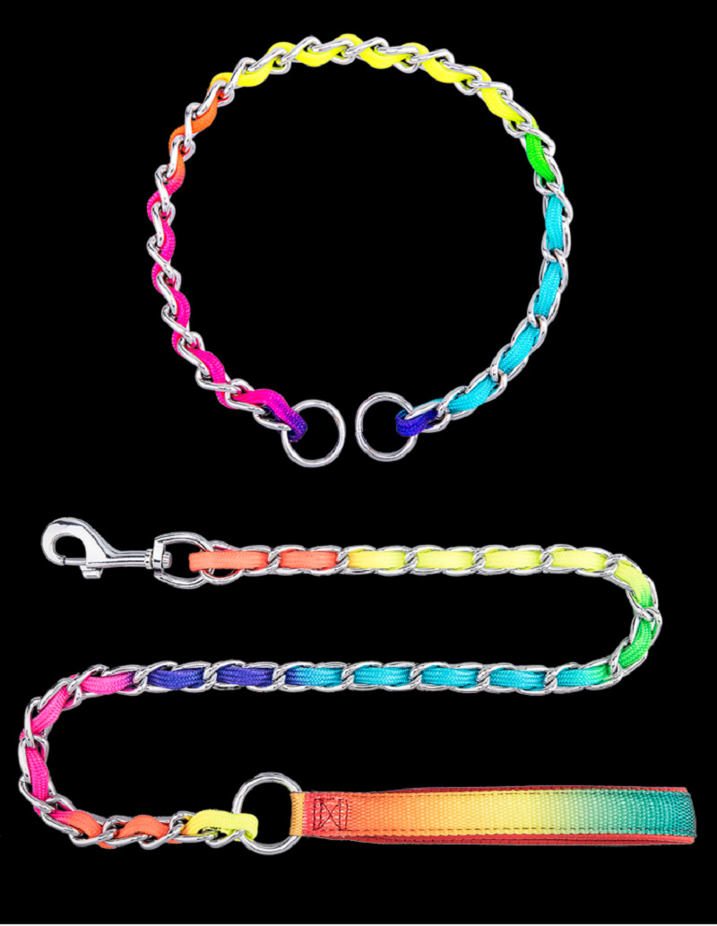 Rainbow Collar with Chain Set L: less than 40kgs, 4.0MM*100CM