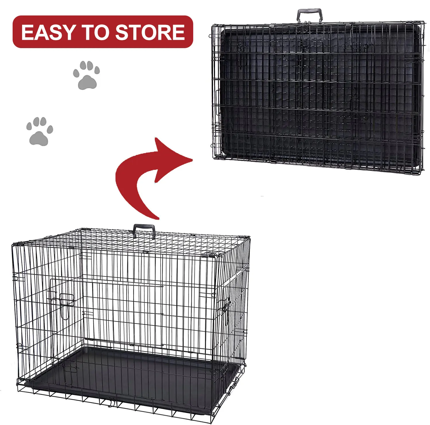 Black Dog Foldable Cage L48*W33*H42cm