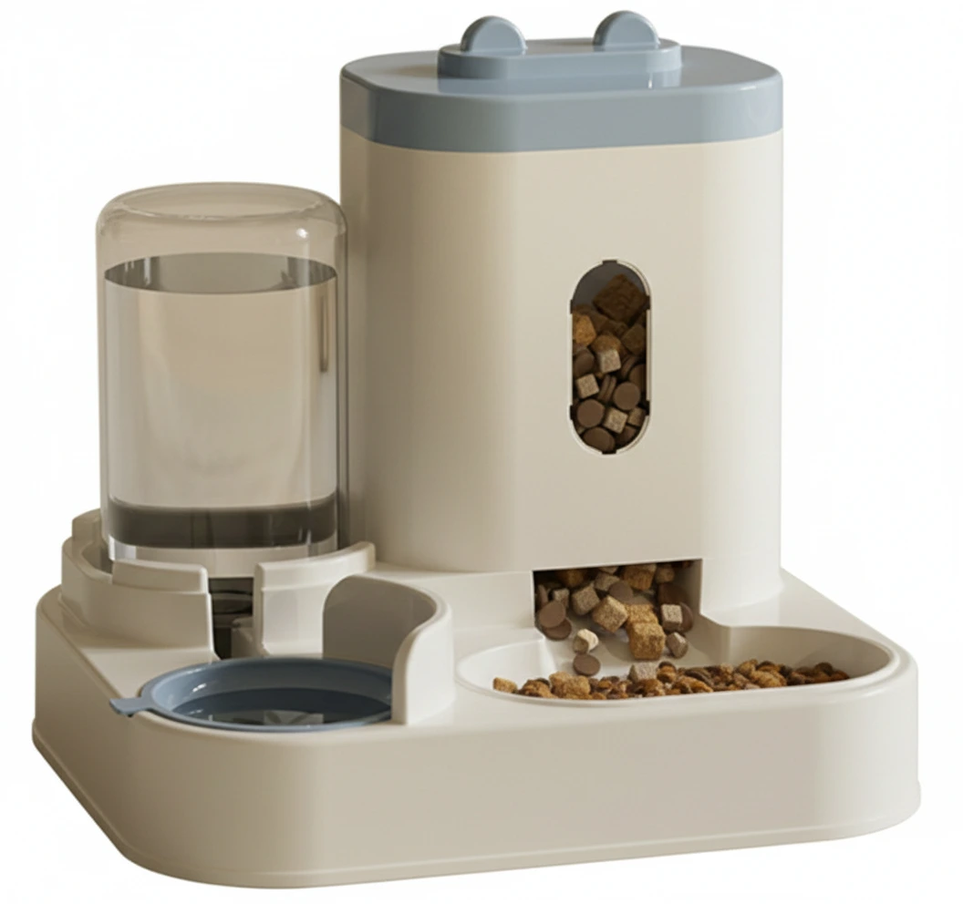 Automatic pet food and water dispenser