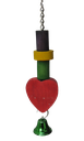 [000000002095] Heart bell ring wood toy 27*7cm