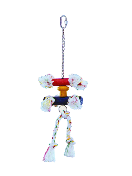  Wooden Bird Toys with cotton rope white 38*10