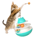 [6920210508110GN] cat toy ball turntable circle with catnip, Green