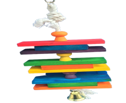 Sqaure colorfull hanging parrot toy bell 43*15cm