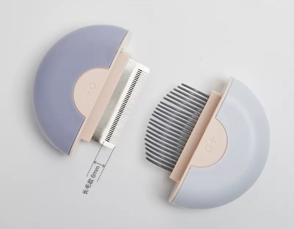 Purple White 2 In 1 Mini Pet Comb for long hair - 9*9*3cm