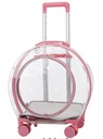 [6942502513WPK] With Door Transparent Pet Trolley Case Pink