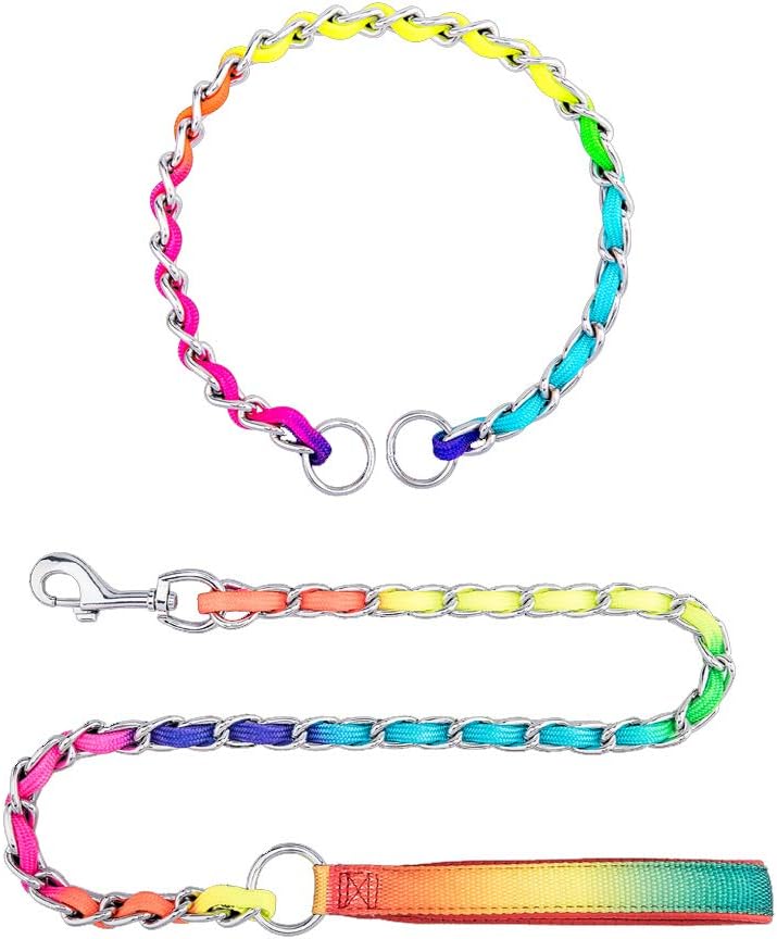 Rainbow Collar with Chain Set M: less than 20kgs, 3.0MM*100CM