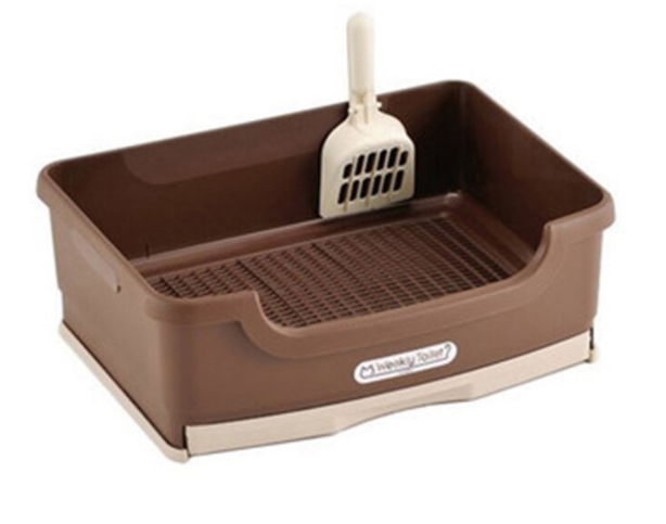 Cat Litter Box Brown Color (with cat litter & matt pad)L:410mm W:315mm H:150mm