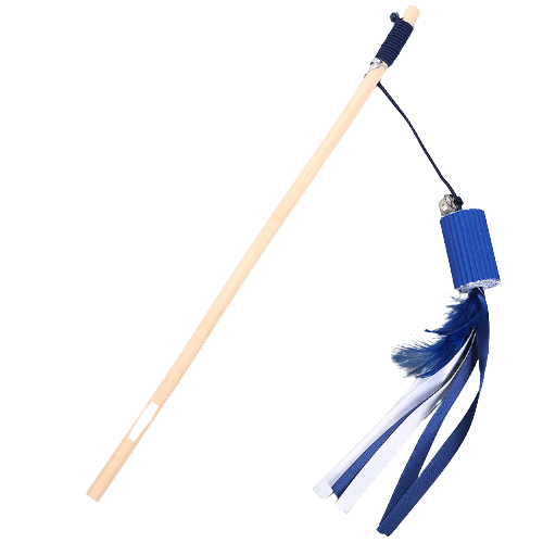 Cat Wand Blue Feather 