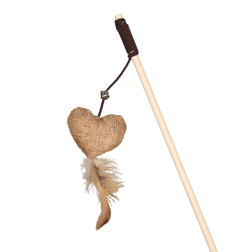 Cat Wand Natural Heart Shape