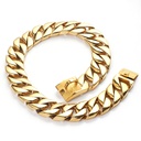 [693245GXS] Gold Stainless steel dog chain collar W:3.2cm, L:45cm
