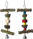 [6971555910288] Hanging Wooden chew Play Bird Toy 23*10