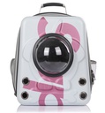 [6920210615101] Portable pet backpack white&pink