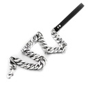 [69324510SG] Stainless steel dog chain leash smoke 3.2cm45cm+handle 10cm