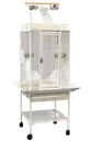 [69008024] White Parrot Cage with upper stand 61*51*168