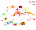 [20210508204] cat wand toy with 12  pcs