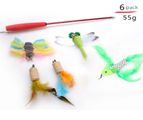 cat wand toy with 6  pcs