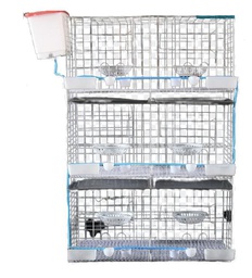 [86556] 6 Places Pigeon Cage With Tray
